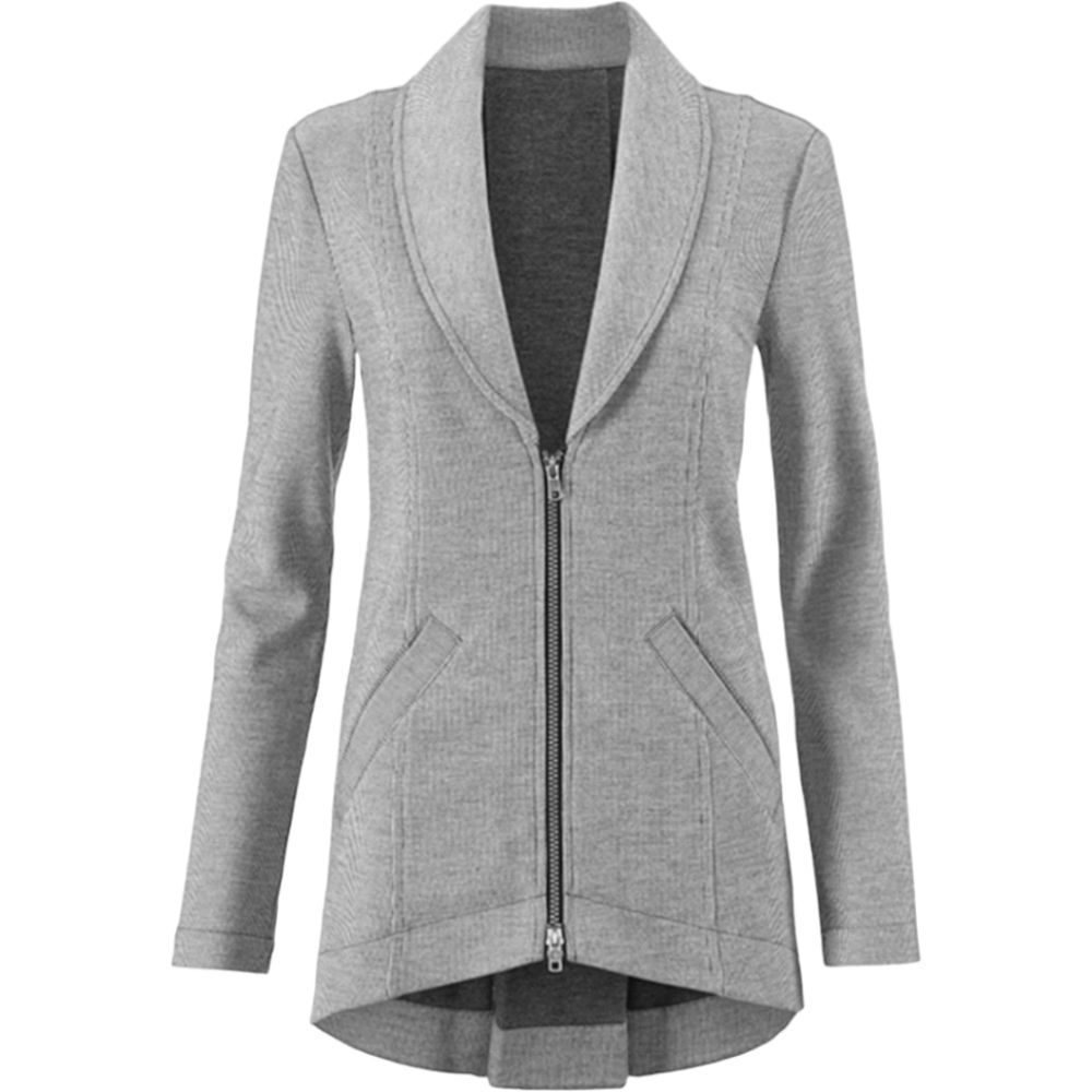 CAbi Drop Off Zip Back Grey Blazer Jacket Style # 5300 Size Small
